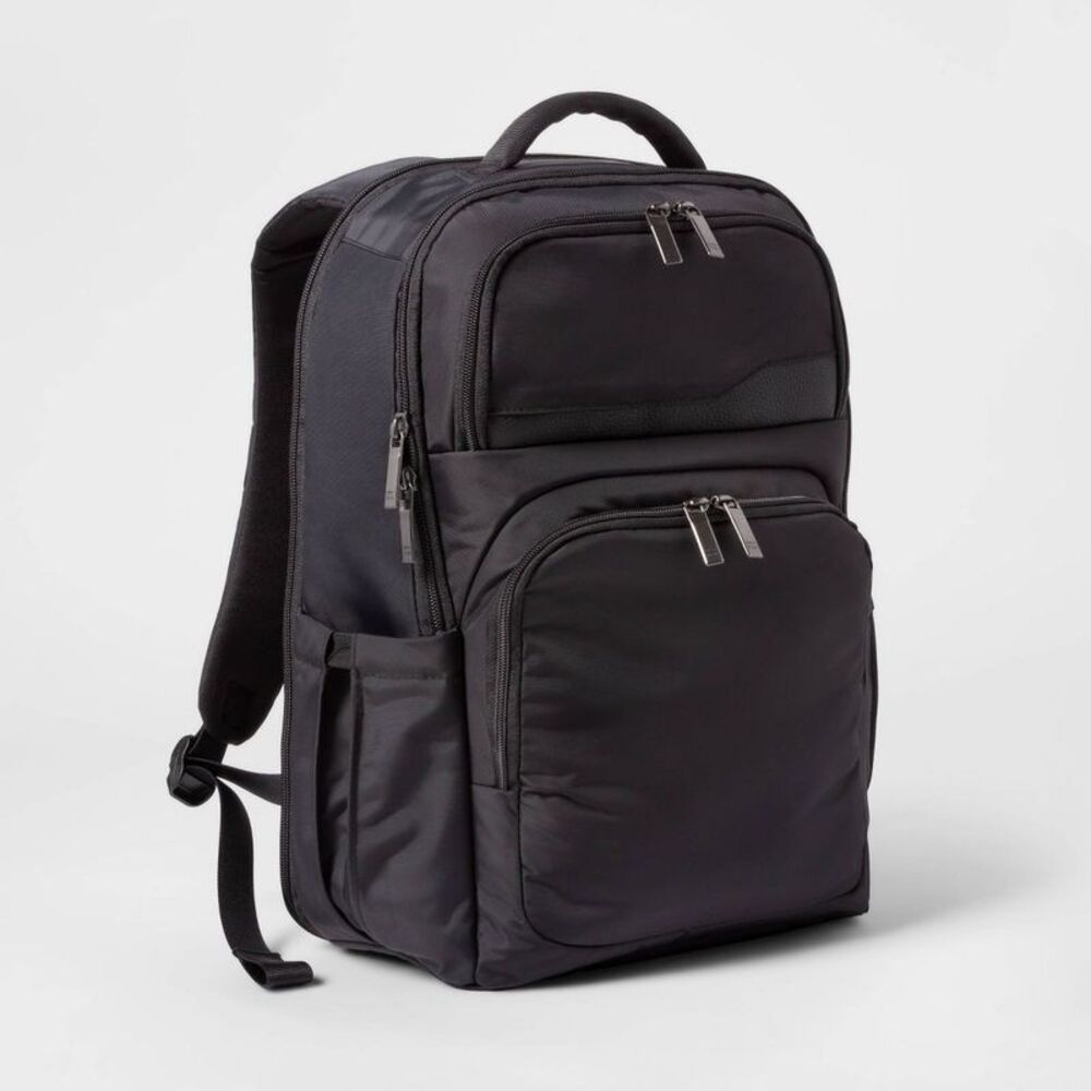 Signature Day Trip Backpack Black - : Water-Resistant Travel Laptop Bag